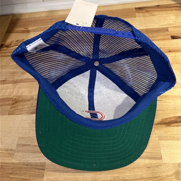 VTG Chicago Cubs Logo Snapback Trucker Hat Blue Baseball MLB Twins - Picture 7 of 9